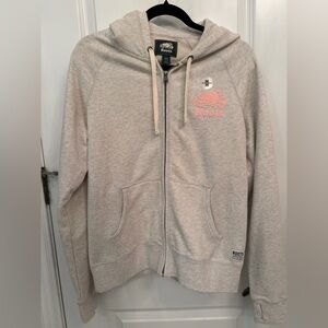 Roots Light Gray Hoodie with Pink Logo